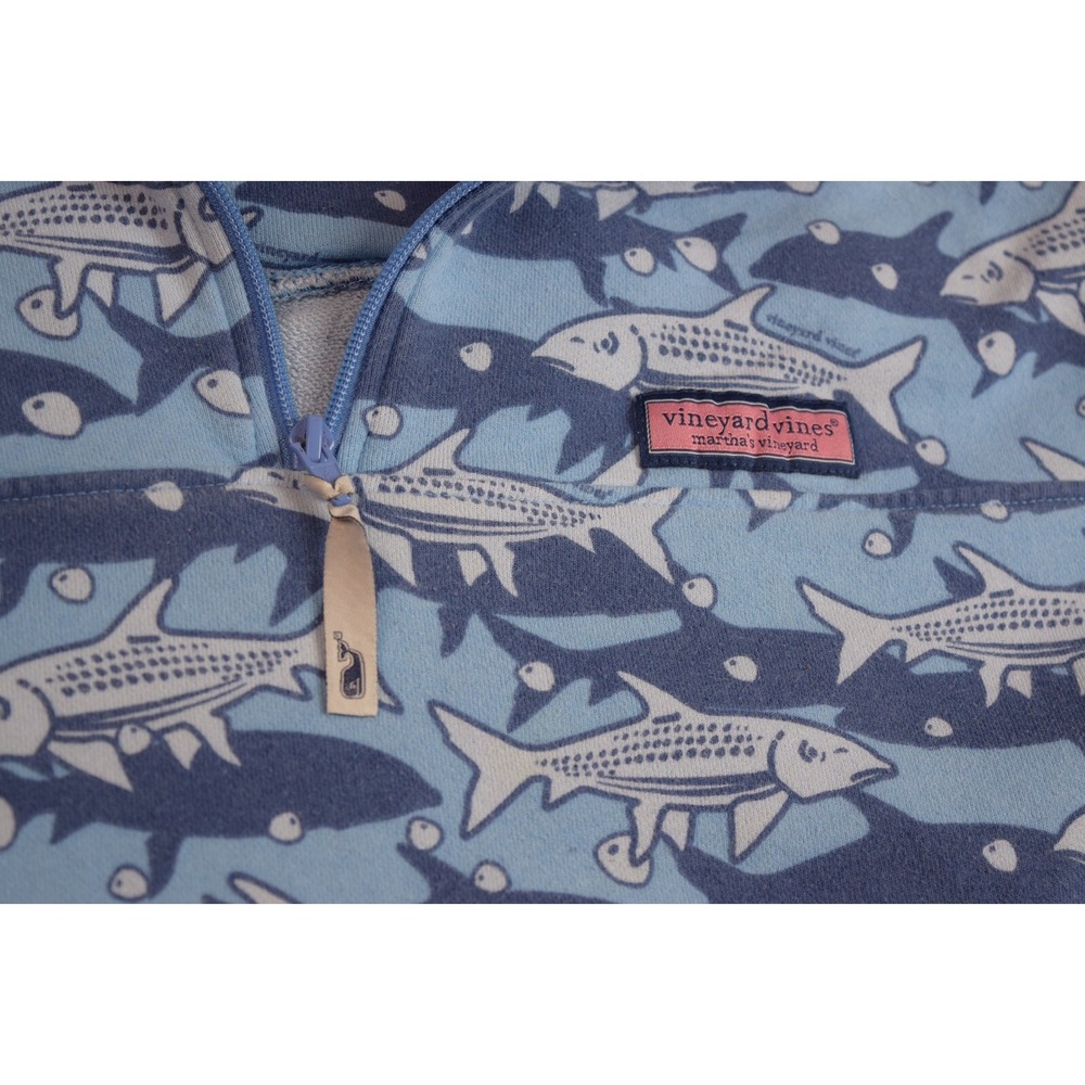 Vineyard Vines 1/4 Zip Pullover Sweater Fish All Over Print Men's Size Large‎ - Picture 2 of 5